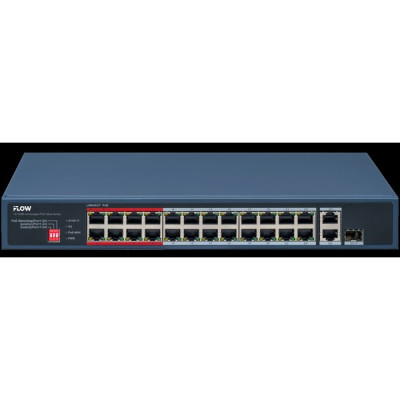 Коммутатор PoE 24PoE[100Mbps] + 1Uplink[1Gbps] + 1SFP[1Gbps] iFLOW;230Вт;AC 220В [F-SW-EU426POE-V/L]