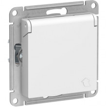 Розетка с/у 2P+E 16A, IP20, со шторками/крышкой, Schneider Electric ATLASDESIGN [ATN001346] лотос