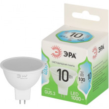 Лампа LED GU5.3/MR16 софит, 10W, 4000K, 1000Лм, ЭРА GL [LED MR16-10W-840-GU5.3 GL]