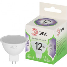 Лампа LED GU5.3/MR16 софит, 12W, 6500K, 1200Лм, ЭРА GL [LED MR16-12W-865-GU5.3 GL]