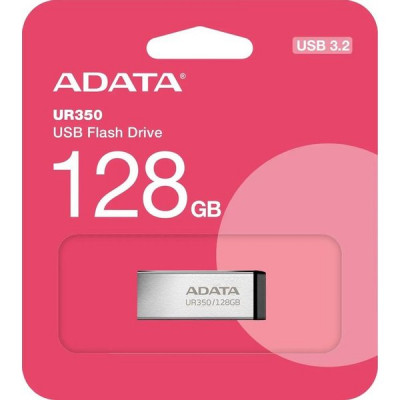 Накопитель USB Flash 128Gb A-DATA UR350 металл/черный, USB3.2