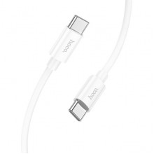 Кабель Type-C - Type-C, 1.0м, 3А, 60Вт, Hoco X87, силиконовая оплетка, белый