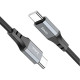 Кабель Type-C - Type-C, 1.0м, 3А, 60Вт, Hoco X86, силиконовая оплетка, черный