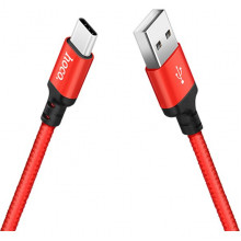 Кабель USB - Type-C, 1.0м, 3А, Hoco X14, черный