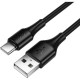 Кабель USB - Type-C, 1.0м, 3А, Hoco X120, черный