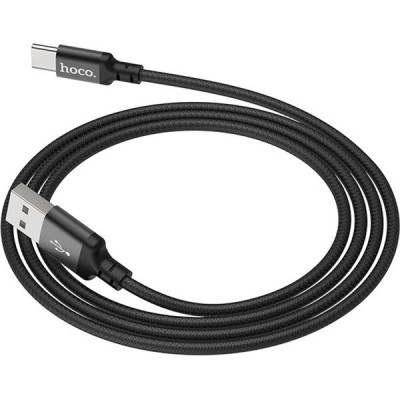 Кабель USB - Type-C, 2.0м, 3А, Hoco X14, черный