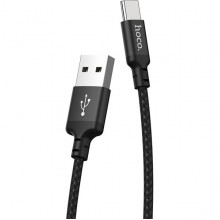 Кабель USB - Type-C, 2.0м, 3А, Hoco X14, черный