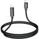 Кабель Type-C - Lightning, 1.2м, 2.4А, 27Вт, Hoco U125, с дисплеем, черный