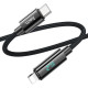 Кабель Type-C - Lightning, 1.2м, 2.4А, 27Вт, Hoco U125, с дисплеем, черный
