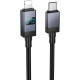 Кабель Type-C - Lightning, 1.0м, 2.4А, 27Вт, Hoco X118, с дисплеем, черный
