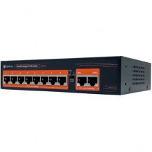 Коммутатор PoE  8PoE[100Mbps] + 2Uplink[1Gbps] Optimus; 120Вт (WEB) [U1IC-8F/2G]