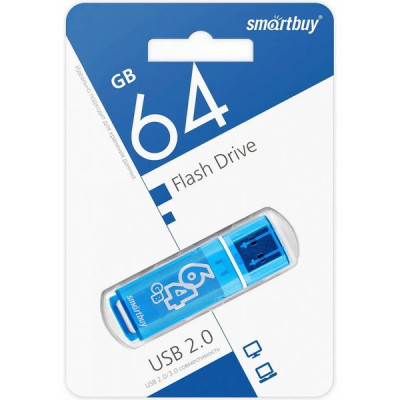 Накопитель USB Flash 64Gb SmartBuy Glossy series Blue