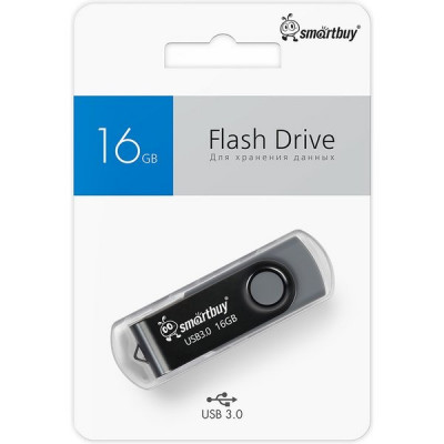 Накопитель USB Flash 16Gb SmartBuy Twist Black, USB3.0
