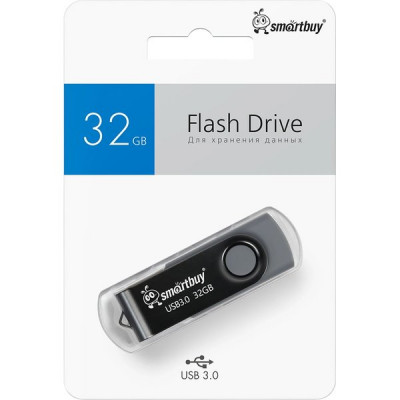 Накопитель USB Flash 32Gb SmartBuy Twist Black, USB 3.0