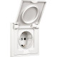 Розетка с/у 2P+E 16A, с крышкой, Smartbuy Капелла [SBE-09w-16-S1-1ZK] белый soft touch