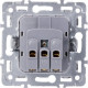 Розетка с/у 2P+E 16A, с крышкой, Smartbuy Капелла [SBE-09w-16-S1-1ZK] белый soft touch