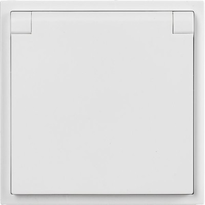 Розетка с/у 2P+E 16A, с крышкой, Smartbuy Капелла [SBE-09w-16-S1-1ZK] белый soft touch