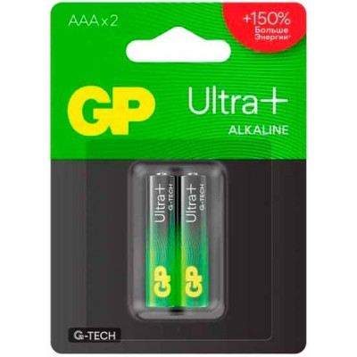 Батарейка GP AAA LR03 Ultra Plus G-TECH Alkaline [BL2/20] [GP 24AUPA21-2CR2]
