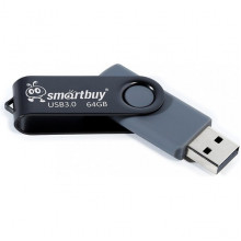 Накопитель USB Flash 64Gb SmartBuy Twist Black, USB3.0
