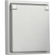 Розетка с/у 2P+E 16A, с крышкой, Smartbuy Капелла [SBE-09s-16-S1-1ZK] серебро soft touch
