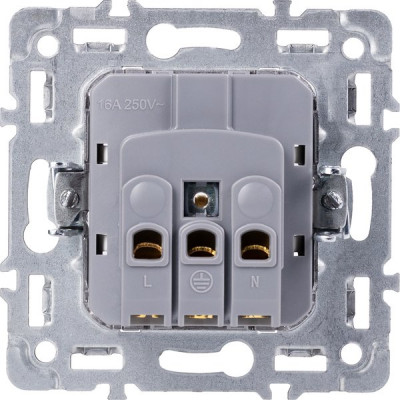 Розетка с/у 2P+E 16A, с крышкой, Smartbuy Капелла [SBE-09s-16-S1-1ZK] серебро soft touch