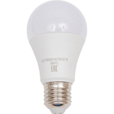 Лампа LED E27/A60 груша, 15W, 6500K, 1425Лм, Включай [LED PREMIUM A60-15W-E27-WW] 