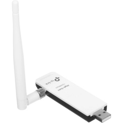 Адаптер Wi-Fi TP-LINK TL-WN722N N150, 2.4ГГц, до 150 Мбит/с, 1х4dBi внешняя антенна, USB