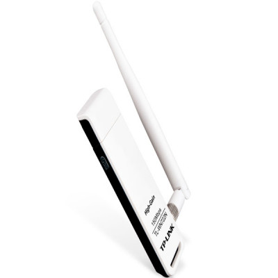 Адаптер Wi-Fi TP-LINK TL-WN722N N150, 2.4ГГц, до 150 Мбит/с, 1х4dBi внешняя антенна, USB
