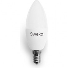 Лампа LED E27/C35 свеча, 10W, 6500K, 950Лм, Sweko [42LED-C35-10W-230-6500K-E27]