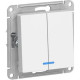 Выключатель с/у 2-кл 10А, IP20, с подсветкой, Schneider Electric ATLASDESIGN [ATN001353] лотос