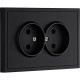Розетка с/у 2x2P 10A, IP20, Smartbuy Капелла [SBE-09b-10-S2-N] черный soft touch