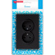 Розетка с/у 2x2P 10A, IP20, Smartbuy Капелла [SBE-09b-10-S2-N] черный soft touch