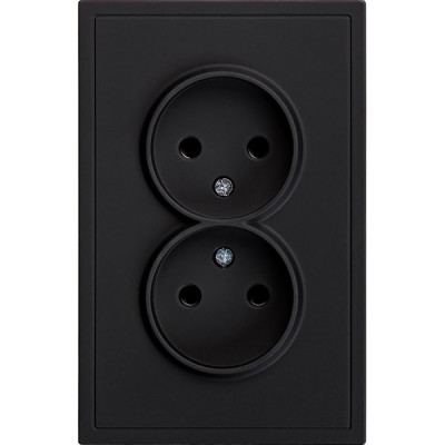 Розетка с/у 2x2P 10A, IP20, Smartbuy Капелла [SBE-09b-10-S2-N] черный soft touch