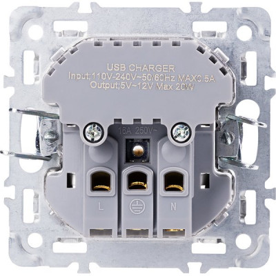 Розетка с/у 2P+E 16A, IP20, USB+Type-C, Smartbuy Капелла [SBE-09w-16-S1-USB] белый soft touch