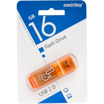 Накопитель USB Flash 16Gb SmartBuy Glossy series Orange