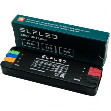 Блок питания 24V  48W, IP20, металл мини с клеммами, 107*34*15, ELF Nano [24048BEnano-SS] черный