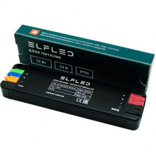 Блок питания 24V  72W, IP20, металл мини с клеммами, 125*34*15, ELF Nano [24072BEnano-SS] черный
