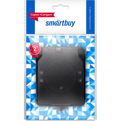 Розетка о/у 1-мест 16А с заземлением с крышкой, IP54, SmartBuy Сатурн [SBE-04b-16-S1-Z] черный