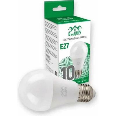 Лампа LED E27/A60 груша, 10W, 6500K, 950Лм, В приДАЧУ [LED A60-10W-E27-WW] 