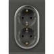 Розетка с/у 2x2P+E 16A, ЭРА Arktik [16-2104-06] графит
