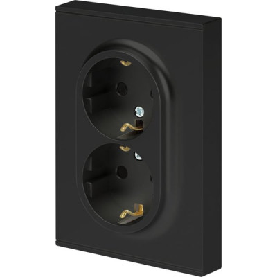 Розетка с/у 2x2P+E 16A, ЭРА Arktik [16-2104-05] антрацит
