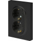 Розетка с/у 2x2P+E 16A, ЭРА Arktik [16-2104-05] антрацит