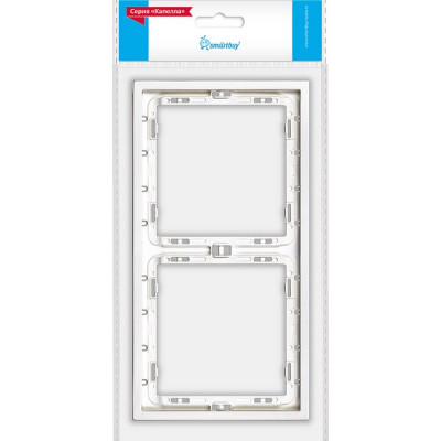 Рамка 2п, IP20, Smartbuy Капелла [SBE-09w-00-FR-2] белый soft touch