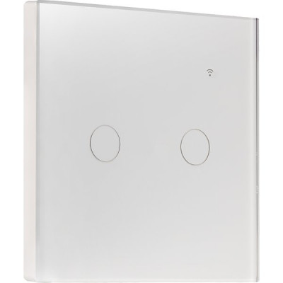 Умный сенсорный выключатель 2-кл 10A, Wi-Fi, Яндекс Алиса, Smartbuy [SBE-wifi1w-10-SW2-0] белый