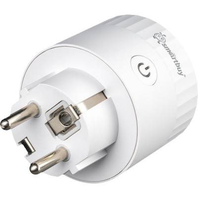 Умная розетка 16A, Wi-Fi, Яндекс Алиса, сценарии, статистика, Smartbuy [SBE-16-A12WFw-Z] белая