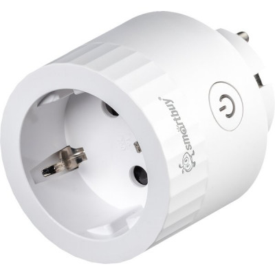 Умная розетка 16A, Wi-Fi, Яндекс Алиса, сценарии, статистика, Smartbuy [SBE-16-A12WFw-Z] белая