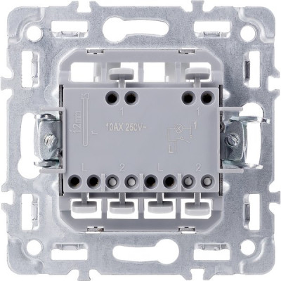 Выключатель с/у 2-кл 10А, IP20, с подсветкой, Smartbuy Капелла [SBE-09w-10-SW2-1] белый soft touch