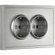 Розетка с/у 2x2P+E 16A, IP20, Smartbuy Капелла [SBE-09s-16-S2-Z] серебро soft touch