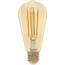 Лампа LED E27/ST64 Эдисон,  8W, FILAMENT GOLD, 2700K, 750Лм, GL [GLDEN-ST64S-8-230-E27-2700]