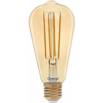 Лампа LED E27/ST64 Эдисон,  8W, FILAMENT GOLD, 2700K, 750Лм, GL [GLDEN-ST64S-8-230-E27-2700]